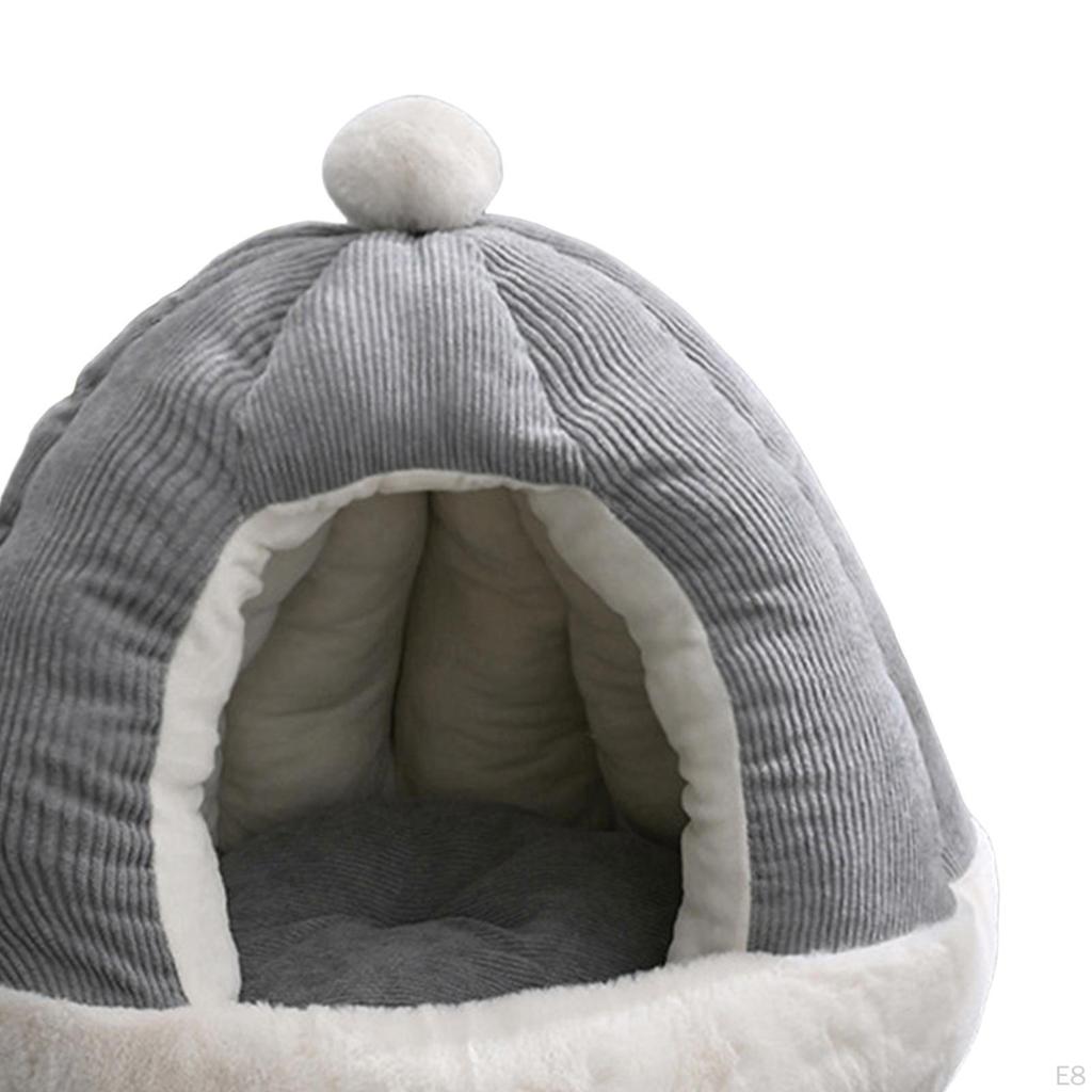 Cat Bed Dog with Removable Washable Cushion Kennel Decorative Slip Villa Shelter for