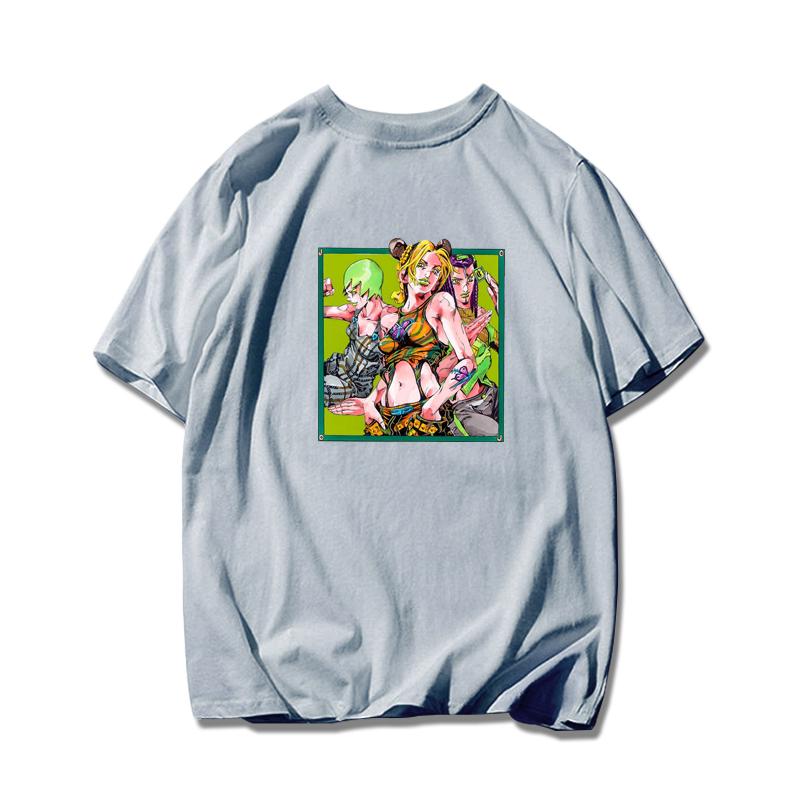 Jojo's Wonderful Adventure Empty Strip Xu Lun Stone Sea Sports Pure Cotton T-shirt Super Hot Men and Women Short-sleeved T-shirt