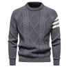 Herbst und Winter Amerikanischer Retro Herrenpullover Rundhals Strickpullover Pullover Lässig Farbblock Unterziehpullover Pullover