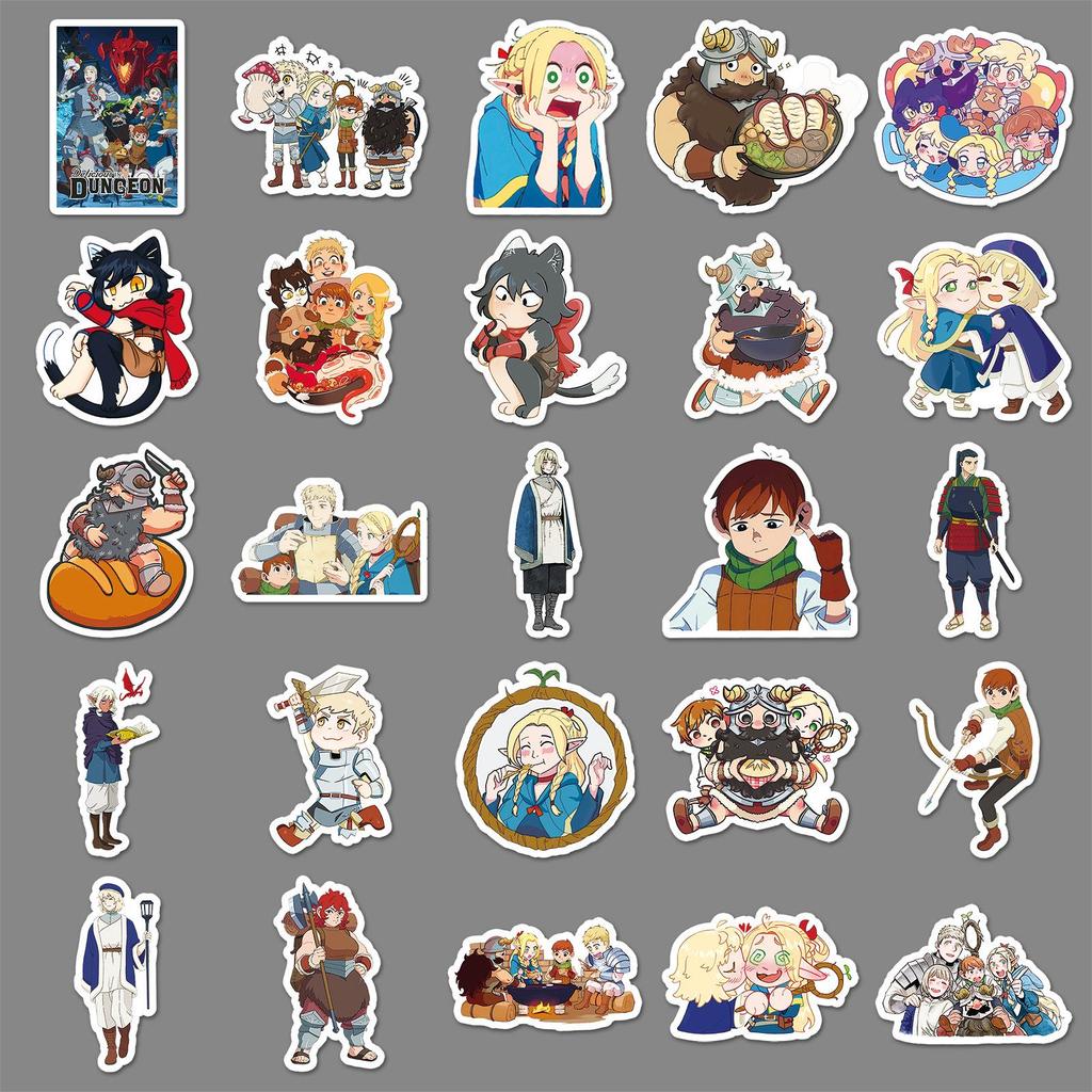 50 Maze Meal Japanese Anime Stickers - Waterproof Decorative Stickers for Thermos Cups, Notebooks, and More