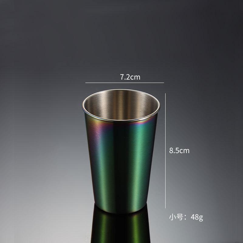 304 Stainless Steel Pint Cup Cold Drink Cup Titanium-plated Gold PVD Beer Mug Ins Industrial Wind Lid