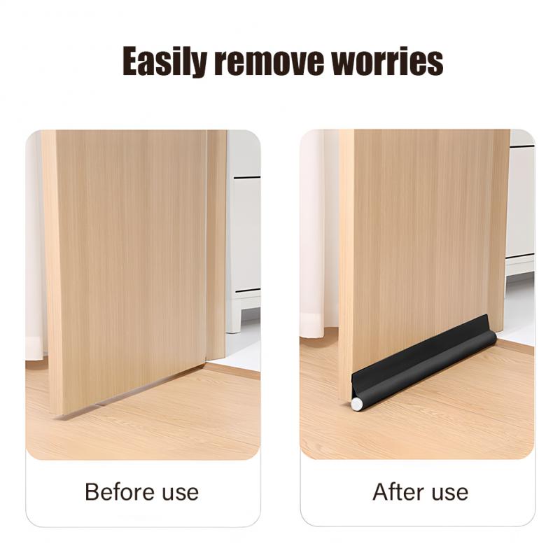 Adjustable Door Bottom Seal Strip Weatherstrip Under Door Draft Stopper Anti-Cold One Side Gap Blocker Foam Weather Strip