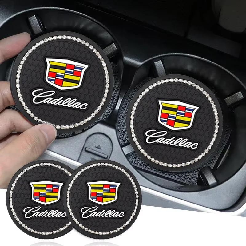 For Toyota Land 2pcs Silicon Car Cup Coasters Anti-slip Mats for Cadillac Escalade GT4 XT4 ATS XT5 CTS SRX XTS ELR BLS STS XLR EXT CT4 Styling