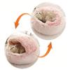 Plush Hooded Pet Bed Round Fluffy Soft Cat Bed Pet Cushion Warm Cat Dog 2 In 1 Sleeping Nest Cave for Small Dogs