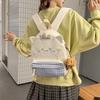 Schoolbag Cute Cartoon Plaid Backpack Female Student Travel Cat Small Backpack High Value Versatile Light Class Bag