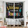 2pcs 2D Flat Printing Curtains Welcome School Banner Fabric Without Electricity All Season Party & Holiday Decor Use for