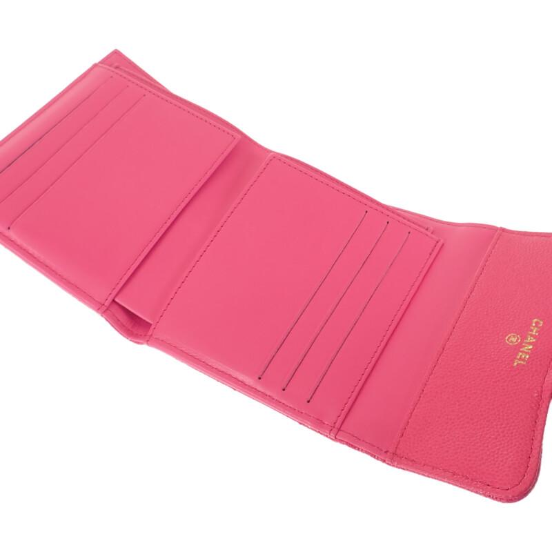 CHANEL  AP0231 Bifold Wallet Fusha pink Women