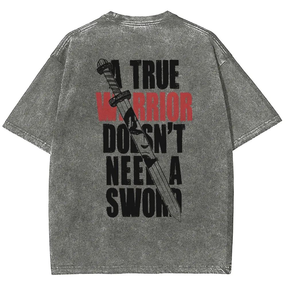 

Сага о Винланде НАСТОЯЩЕМУ ВОИНУ НЕ НУЖЕН МЕЧ Аниме Принт Футболка Мужская Женская Хлопковые Футболки Ретро Выстиранная Футболка Харадзюку Топы L