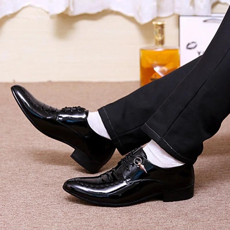 Fashionable Men Shoes Pointed Toe Personality Casual Leather Shoe Men Trendy Comfortable Business Leather Shoe Driving Men Shoes