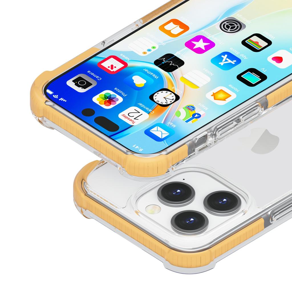 For iPhone 14 Pro Max Case Four Corners Anti Drop Clear TPU+TPE+PC Phone Cover