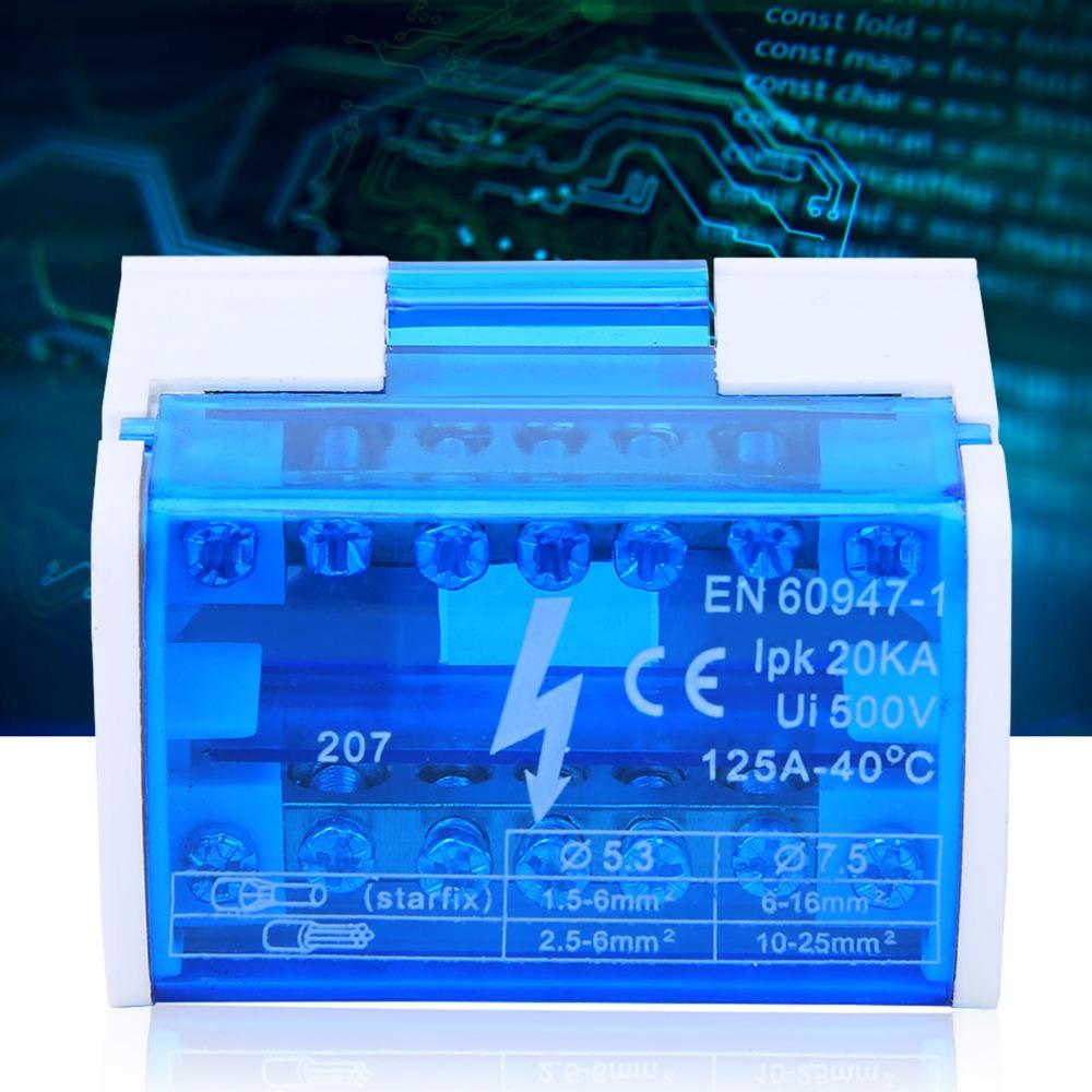 207 Din Rail Terminal Block Distribution Box 125A Distribution Box Electrical Distribution