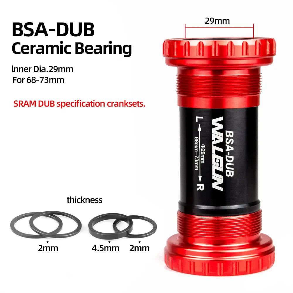 BSA Threaded Bike Bottom Bracket Ceramic BB BSA24 BSA30 BSA29 English for MTB Road Bikes 24mm 30mm 29mm Shell Bicycle Crank BSA DUB-Red