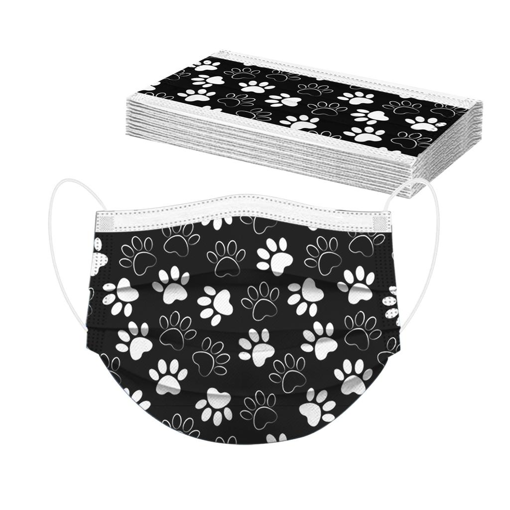 10PCS Adults Cute Casual Prints Breathable 3 -Layer Disposable Mask