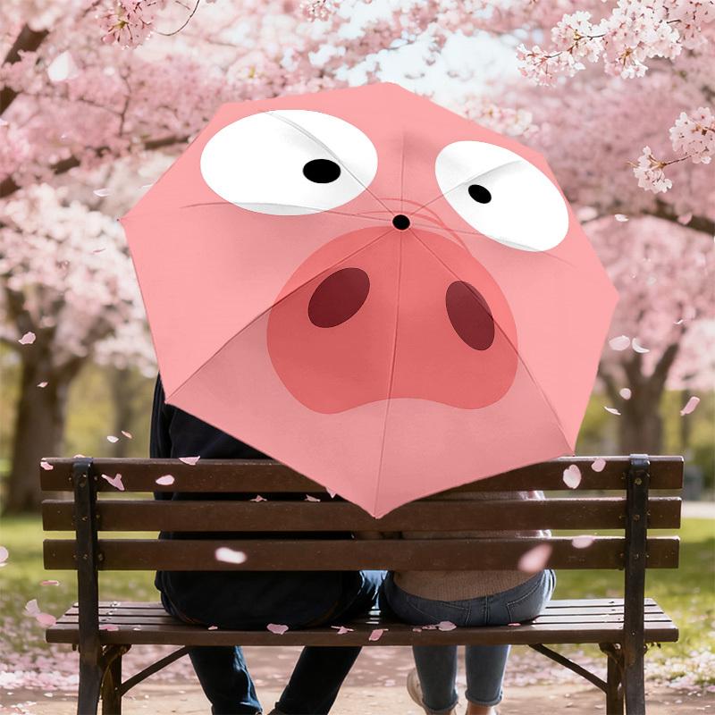 1PC Pig noseUmbrella-8-Rib Reinforced, Automatic Open, Lightweight & Durable, Cute Fashion Accessory for Outdoor-P150