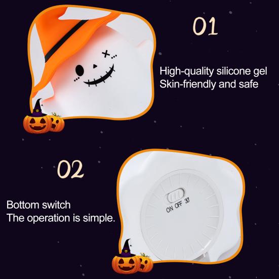 Night Light Ghost Face Design LED Energy-Saving Ambient Light Portable Compact Soft Light Source Pat Light Halloween Party Decor