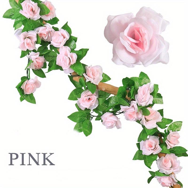 9-Head Artificial Rose Vine Garland | 5 Colors Hanging Fake Flowers for Wedding Decor,  Party Backdrop, and Event Decoration
