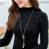 Fashion Rhombus Crystal Pearl Ball Korean Version Snake Bone Chain Wholeheartedly Necklace Sweater Chain Exquisite