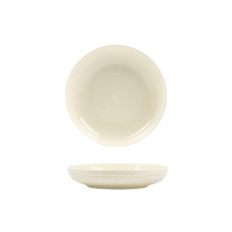 Kangmo Minimalist Cream Yellow Ceramic Deep Plate