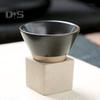 100ML lejek z surowej ceramiki filiżanka kawy z podstawą żaroodporny, ręcznie robiony styl japoński Latte Cappuccino herbata Espresso kubek stożkowy prezent urodzinowy