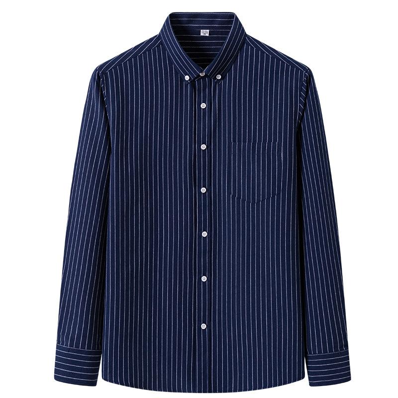 Cotton Oxford Long Sleeve Shirt Men Business Casual