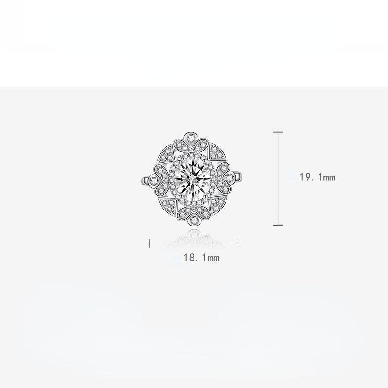 BELLA BOX Classic Opening Resizable Rings For Women Zircon Engagement Party Fine Jewelry Gift