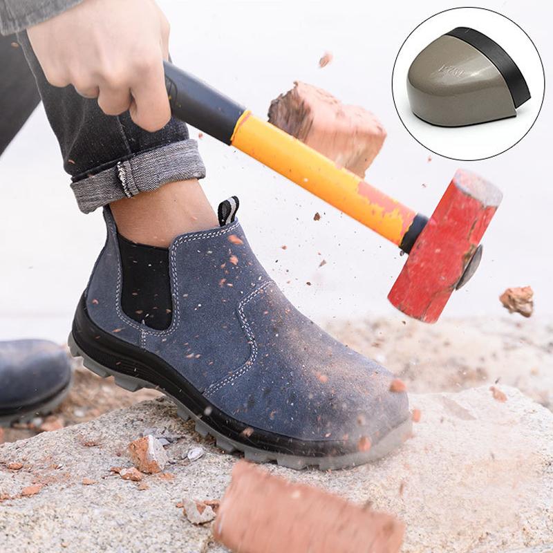 Male Anti-smash Safety Shoes Anti-puncture Work Shoes Chelsea Boots Protection Work Boots Winter Shoes Wearable Steel Toe Shoes