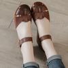 Mode Rindsleder Sommer Keilabsatz Sandalen Damen Echtes Leder Rutschfest Dicke Sohle Schuhe Mittelalterliche Ältere Mütter Weiche Sohle Schuhe