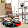 1pc Demon Slayer Tanjiro Kamado Anime Cartoon Design Round Carpet Office Chair Mat Non-Slip Rug Suitable for Home Decor Living Room Bedroom Game