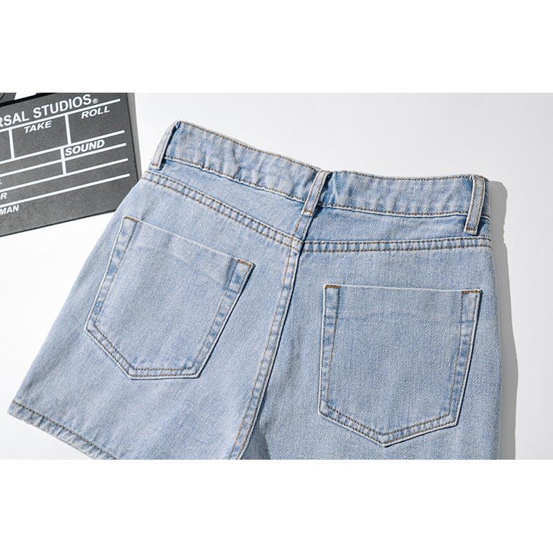 Modrá džínová sukně pro ženy léto s vysokým pasem štíhlé ležérní kraťasy do áčka sukně Y2k vintage dámské oblečení velká velikost