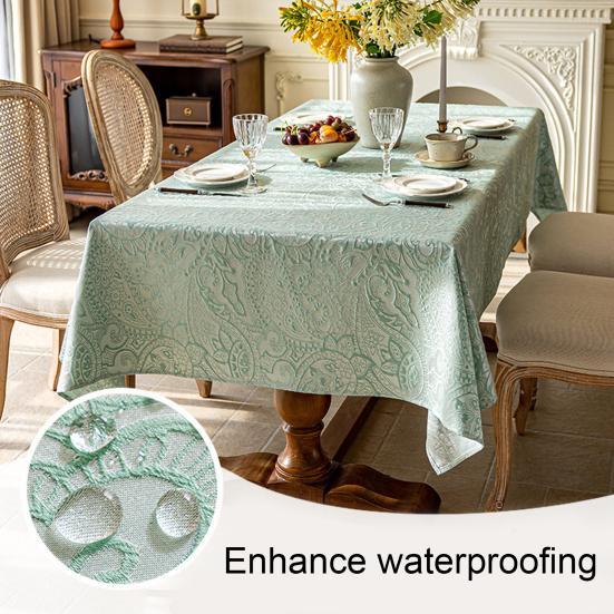 Tablecloth Waterproof Oil-Proof French Retro Style Rectangular Dining Table Cover with Tassels Crochet Patterns Home Kitchen Restaurant Decor