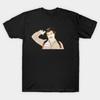 Men Black Print T-shirt Officer Doofy No-Cut Transfer Paper Print Cotton Tshirt