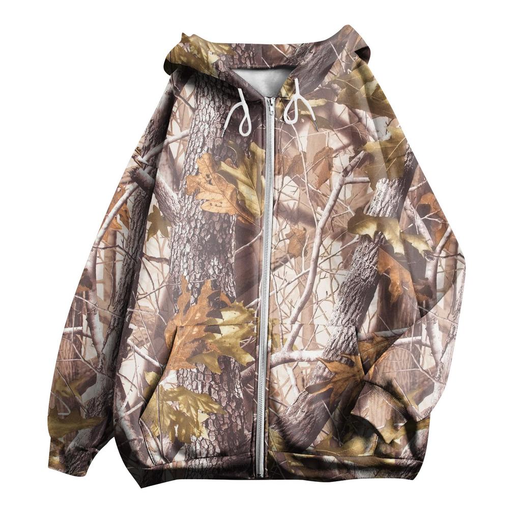 Women's Fashion Casual Halloween Printed Sweatshirt Long Sleeve With Pocket Cardigan Jacket Zipper Hoodie Coat