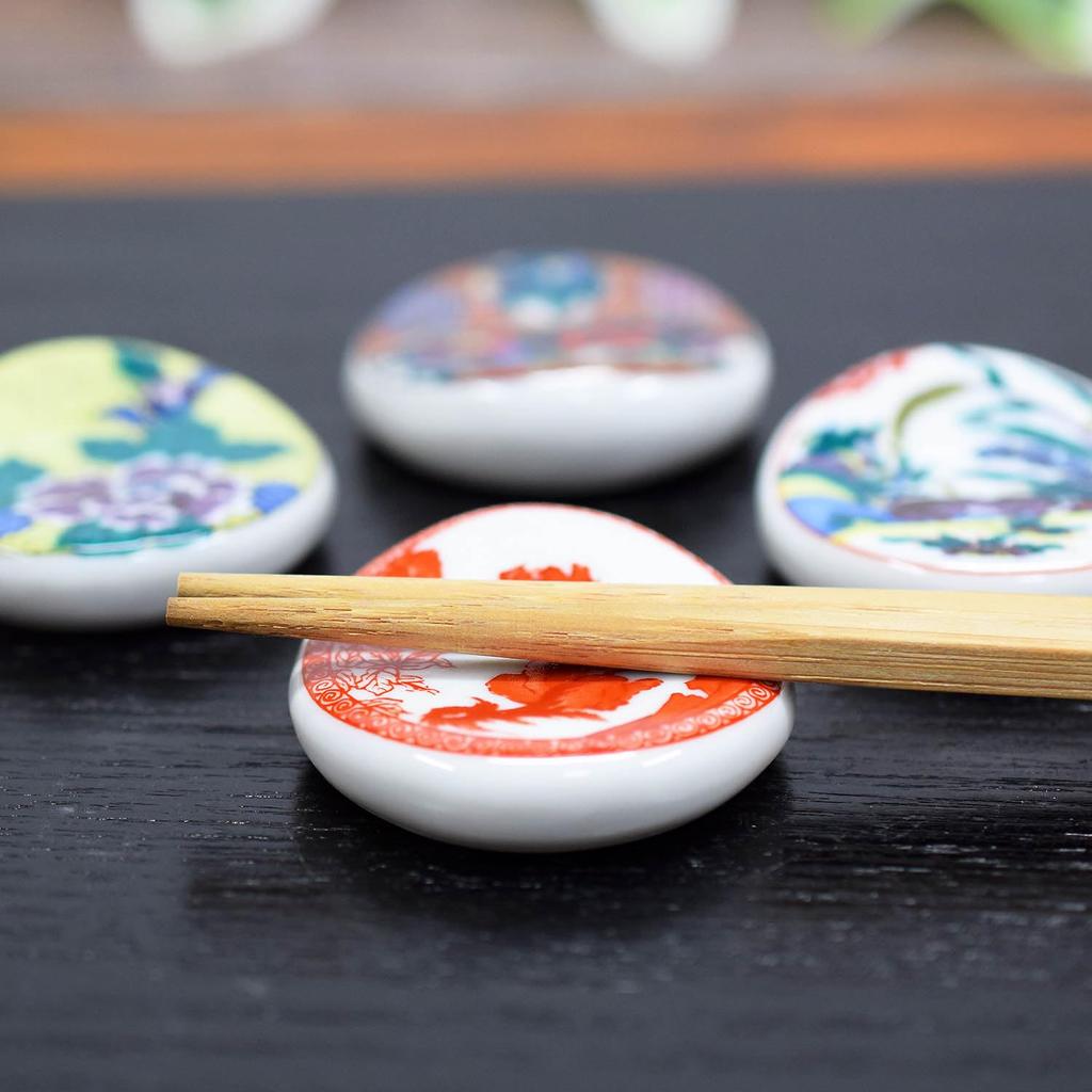 Waza No Kura Stylish Japanese Tableware Kutani Ware Chopstick Rests of with Historical Made In Japan (Set 5) Paintings, High-Quality Ceramic,
