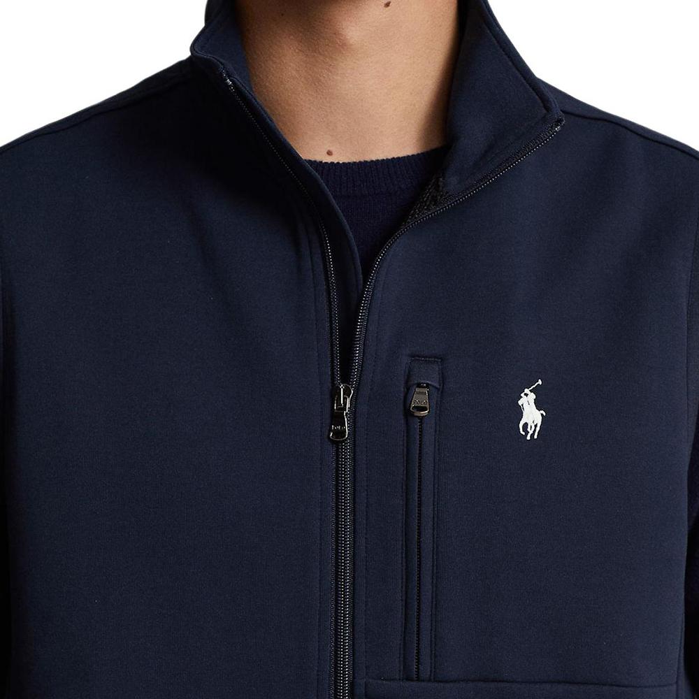 Polo Ralph Lauren Logo Embroidered Stand Collar Zip Sleeveless Vest Men Vest Dark-Blue 710934621-002
