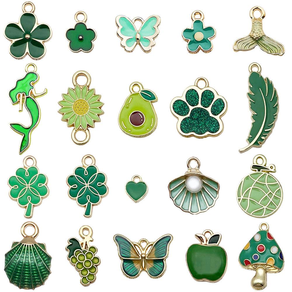 Mixed Color Cartoon Enamel Alloy Pendants for DIY Bracelets & Keychains