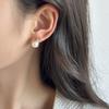 Copper Drop Pearl Earrings With Elegant Design For Female Fashion Accessories