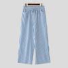 INCERUN Men Drawstring Elastic Waist Casual Striped Long Wide Legs Pants Trousers