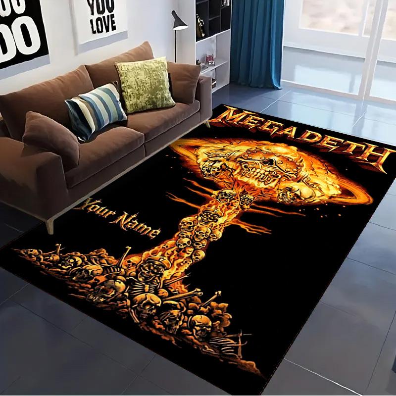 Name Custom Megadeth Carpet Rug for Living Room Bedroom Home Sofa Decoration,Kids play Non-slip Floor Mat