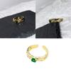 Unique Vintage Style Green Zircon Ring For Women Fashionable Adjustable Copper Jewelry