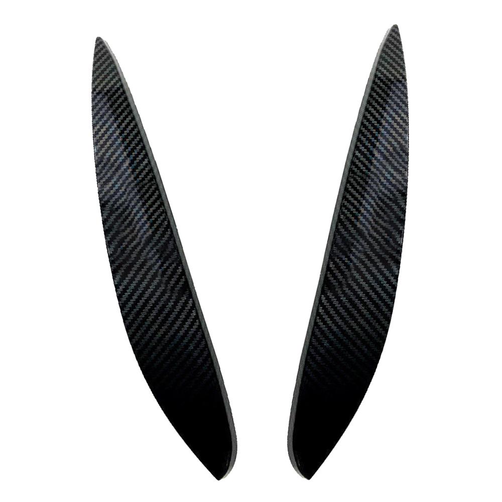 2pcs Car Headlight Eyebrow Eyelid Cover Trim ABS Carbon Fiber Black For Mercedes Benz Smart 453 Fortwo Forfour 2014-2024