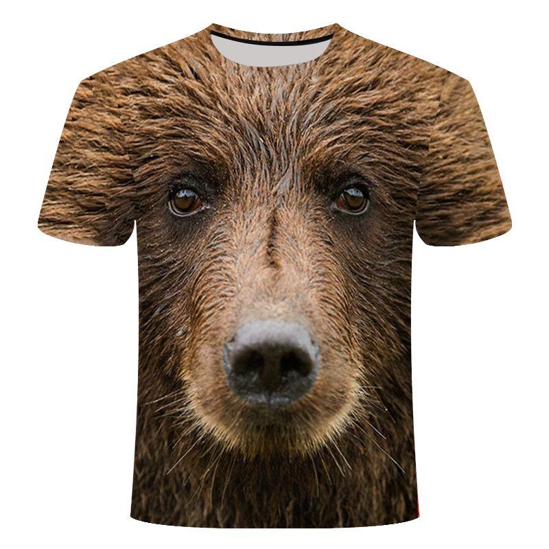 Crew Neck T-Shirt 3D Animal Short Sleeve T-shirt