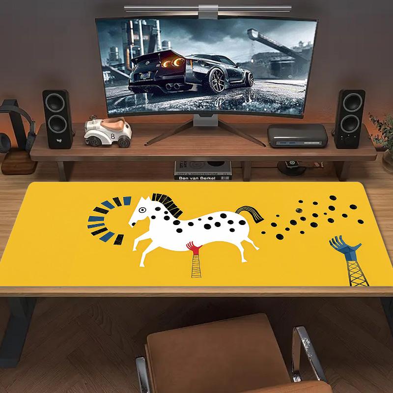 HorseNet Lace Solid Color Mouse Pad Large Gaming Table Cushion Non-slip Laptop Tablet Big Mousepad XXL Mat Mini PC Playmat With Lock edge