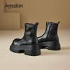 Augustine platform Martin boots new autumn and winter black thick heel medium tube short boots British style boots