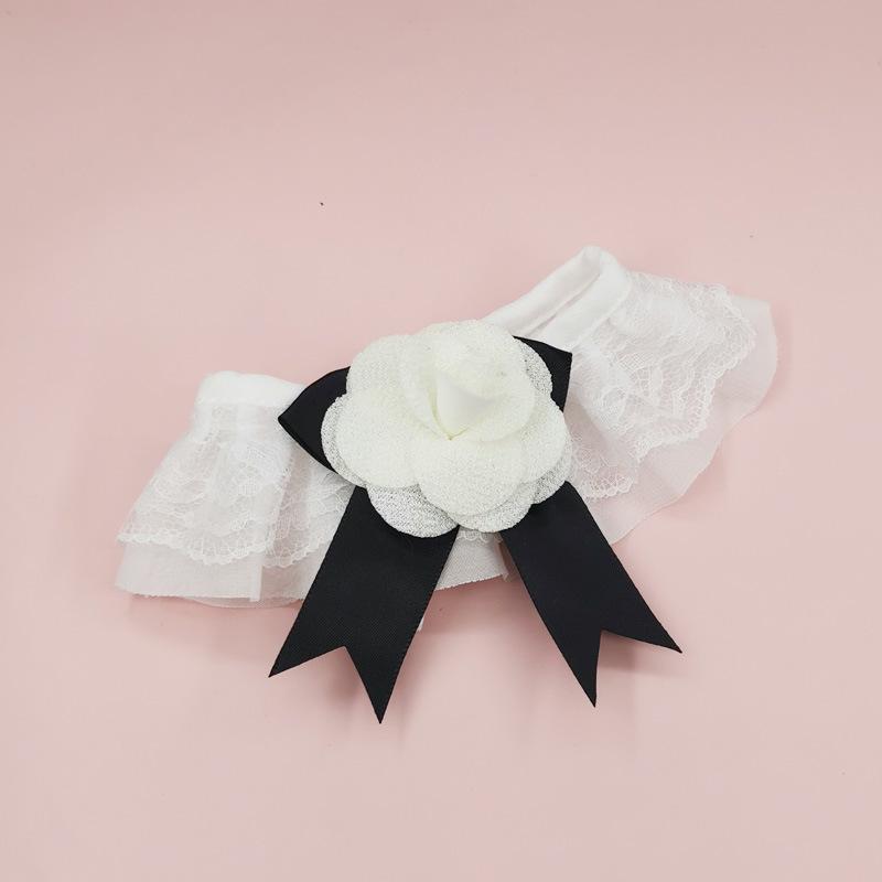Camellia Scarf, Small Fragrant Lace Bib, Pet Dog Bib, Cat Puppet Photo Accessories