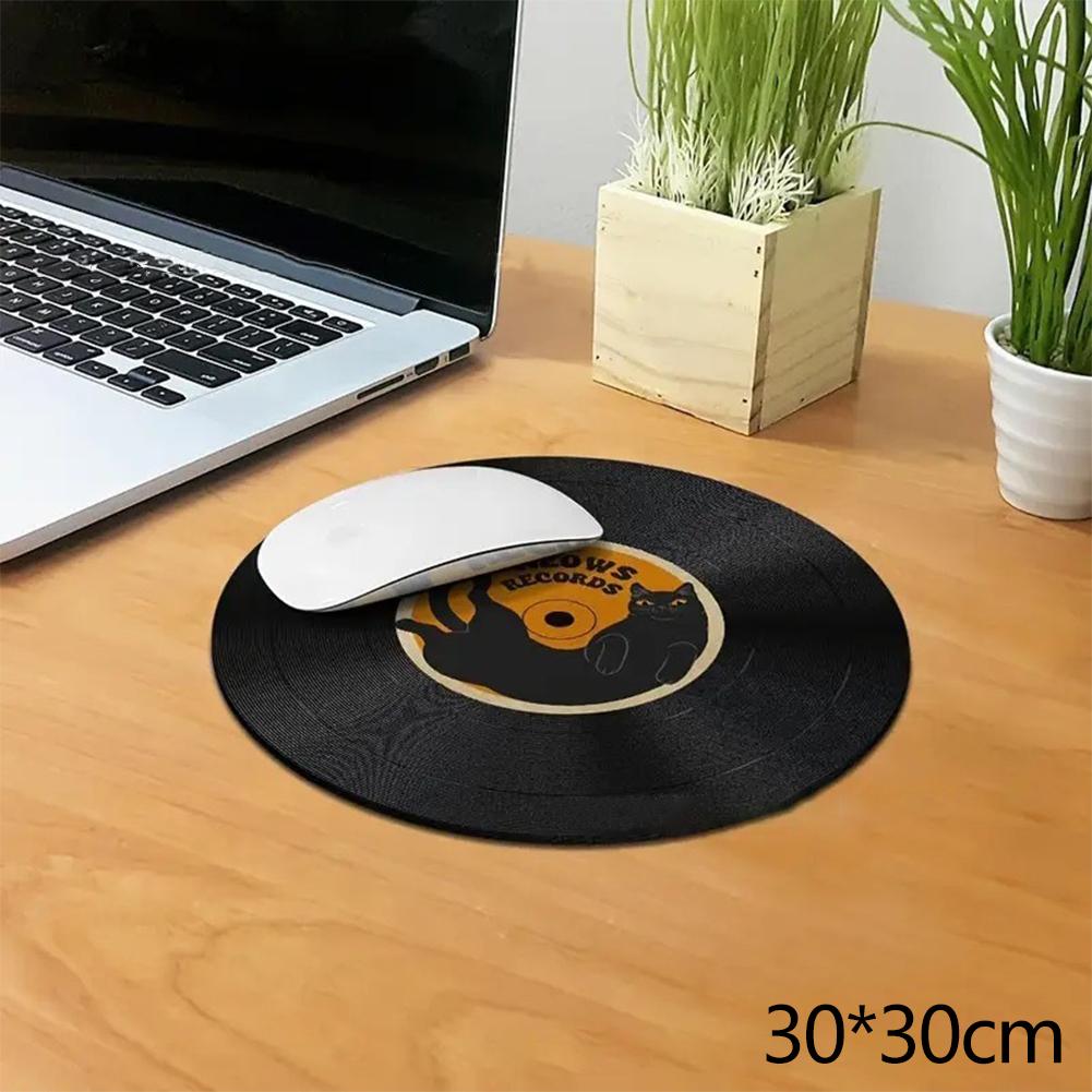 Vintage Inspired Mouse Pad Round Non-Slip Rubber Computer Mouse Mat Office Desk Accessories
