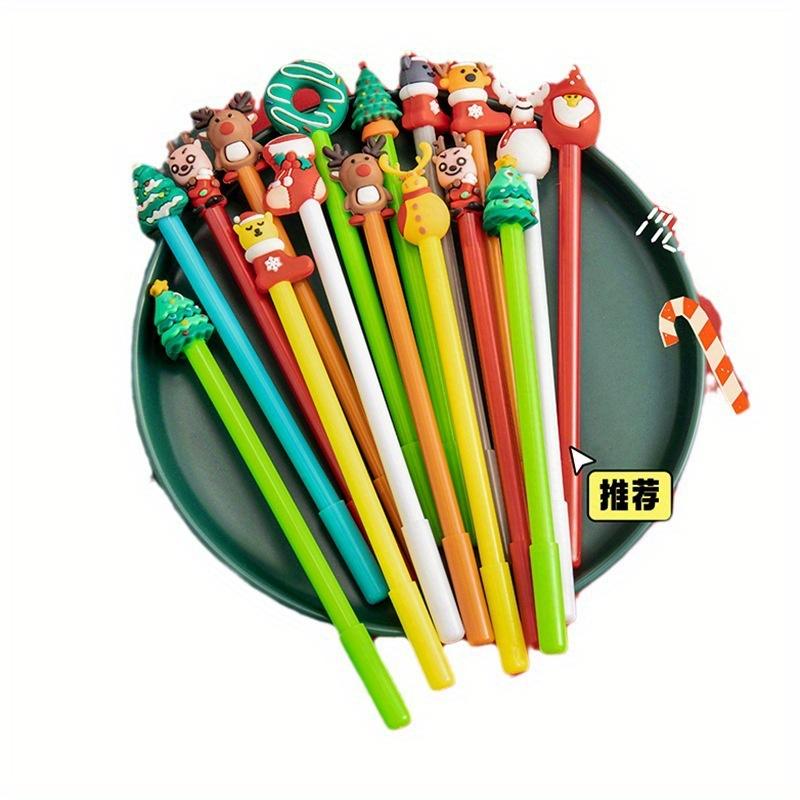 20pcs Christmas Gift Christmas Pen Hat Cubs Christmas Neutral 0.5 Black Student Neutral Pen Stationery