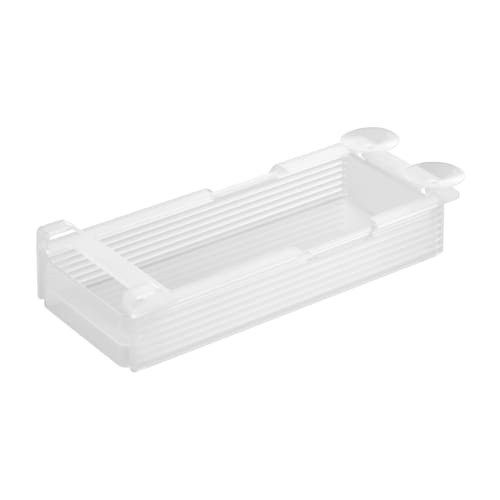 Yamazaki Tower Refrigerator Under-Shelf Height Adjustable Rack, Small, White, W14.5 x D34.4 x H6.5cm, 7-Level Adjustment, Hanging, Compatible with Sli