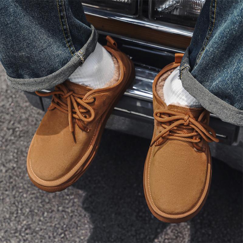 Retro cold-proof bread shoes men's short boots winter velvet thickened Northeast large cotton shoes warm snow boots 7058-J