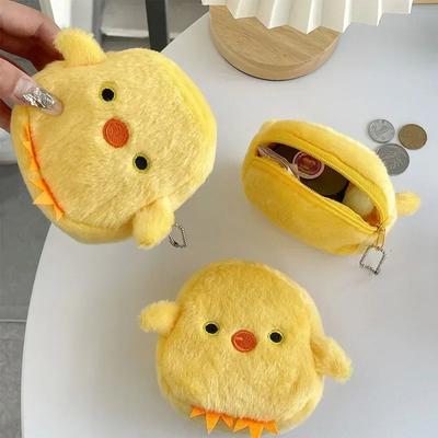 Animal Shape Plush Coin Purse Headphone Bag Zipper Money Duck Women Coin Wallet Bag Kawai Card Key Money Coin Purse Bags Gift