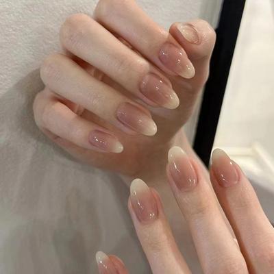 Fake Nails Simple Solid Color Wearing Nail Removable Nail Piece Gradual Change Nail Piece Nail Patch 24 Pieces